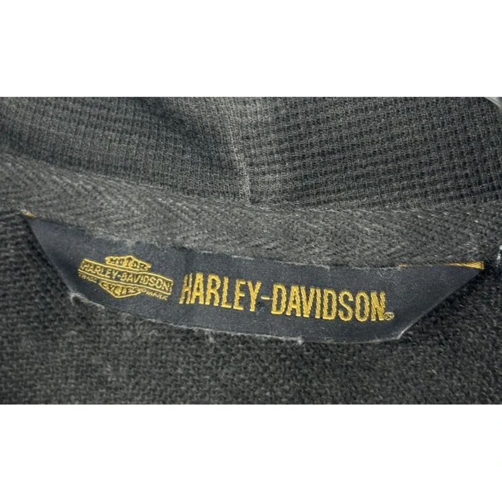 Harley Davidson Motorcycles Full Zip Hooded Sweat Jacket Gray men's 2XL
